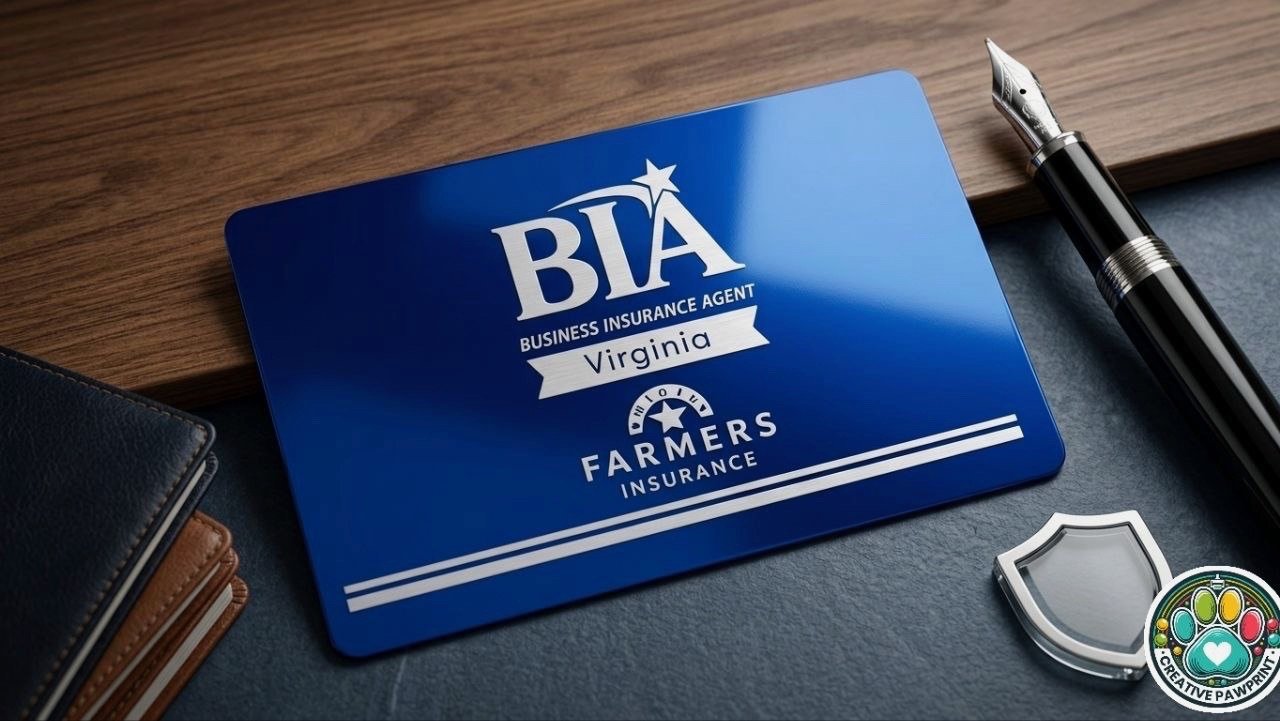 BIA Farmers Insurance tarjeta metal azul grabada